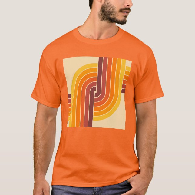 70er Retro Vintag Style Geometric Pattern T-Shirt (Vorderseite)