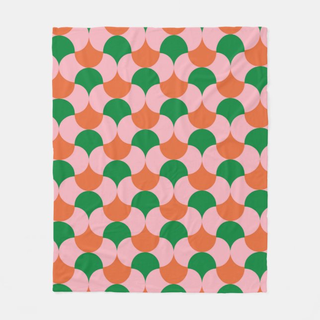 70er Retro Vintage Muster Background Retro, 70er, Fleecedecke (Vorderseite)