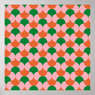 70er Retro Vintage Muster Background Retro, 70er, Poster