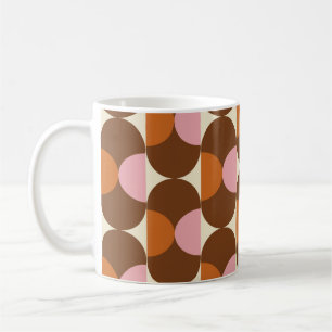 70er Retro-Vintage-Musterhintergrundvintage, geome Kaffeetasse