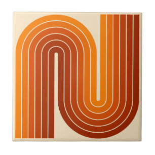 70er Retro Vintage Stil geometrisches Design Fliese