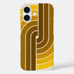 70er Retro Vintage Stil geometrisches Muster iPhone 16 Hülle