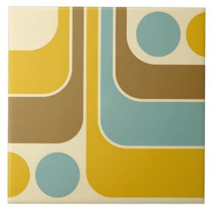 70er Retro Vintage Stil geometrisches Muster Fliese