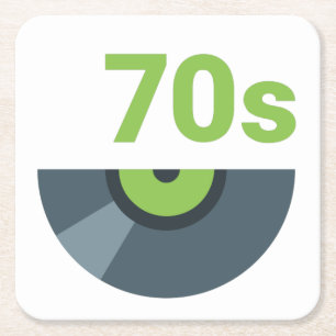 70er Rock-Schallplatten-Musik Rechteckiger Pappuntersetzer
