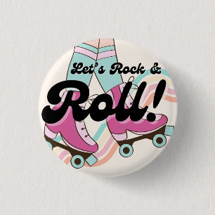 70er Rock und ROLL Roller Skaten-Gastgeschenke Button