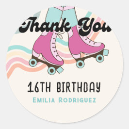 70er Rock und ROLL Roller Skaten Gastgeschenks Ges Runder Aufkleber