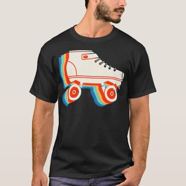 70er Roller Skate Disco Retro Vintag T-Shirt (Vorderseite)