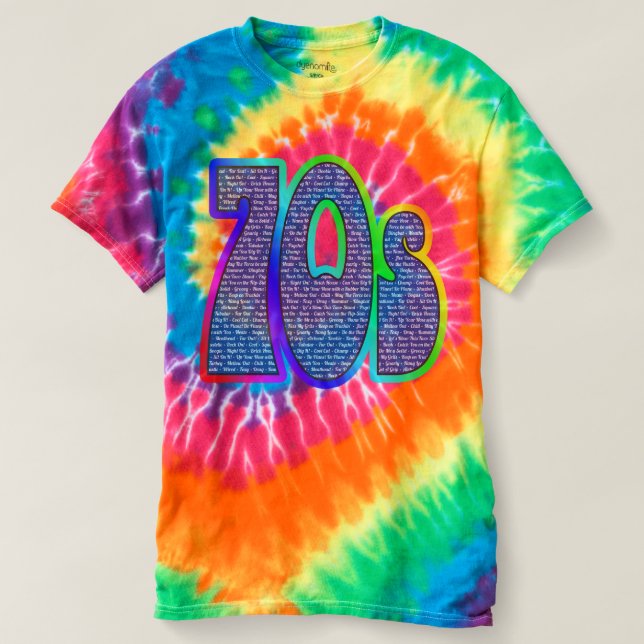 70er Slogan-gefärbte Krawatte! T-Shirt (Design vorne)
