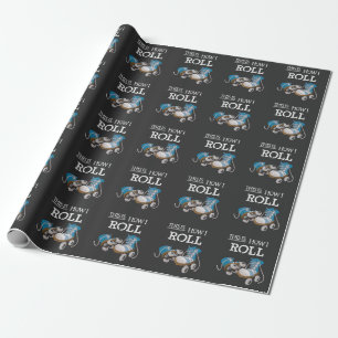 70er So rolle ich Vintage Retro Rollschuh Geschenkpapier