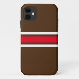 70er Sporty White Racing Streifen auf fett braunen Case-Mate iPhone Hülle