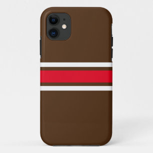70er Sporty White Racing Streifen auf fett braunen Case-Mate iPhone Hülle