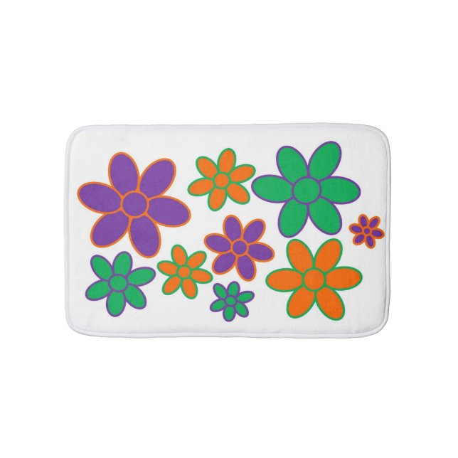 70er Style Blume Bath Mat Badematte (Vorderseite)