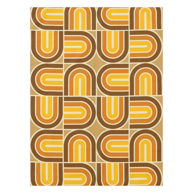 70er Style Geometric Arch Pattern Tischdecke (Vorderseite)