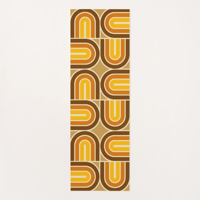 70er Style Geometric Arch Pattern Yogamatte (Vorderseite)