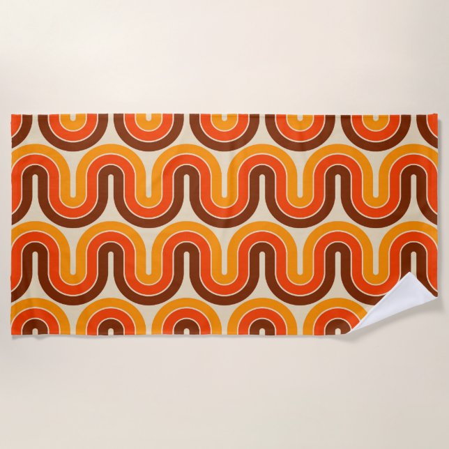 70er Style Geometric Design Strandtuch (Vorderseite)