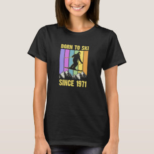 70er Style Mountain Trip Geboren zum Ski seit 1971 T-Shirt