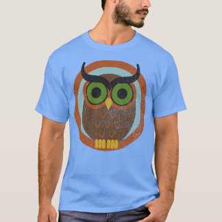 70er Style Owl verblasst Baseball T-Shirt