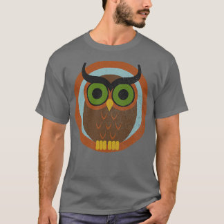 70er Style Owl verblasst Kissen T-Shirt