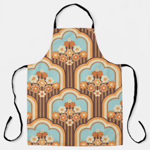 70er-Tapete nahtloses Design, Vintage Blume  Schürze