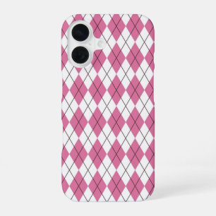 70er-Tartan-Muster Rosa iPhone 16 Hülle