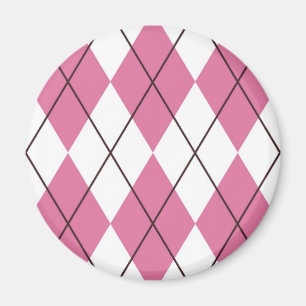 70er-Tartan-Muster Rosa Magnet