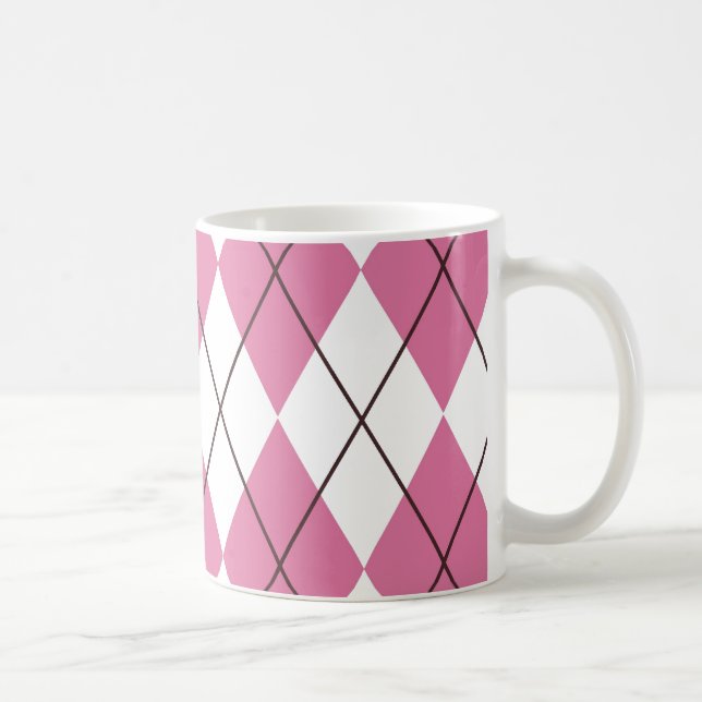70er Tartan-Pattern Pinky Kaffeetasse (Rechts)