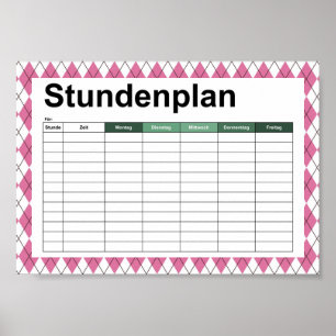 70er Tartan-Pattern Pinky Poster