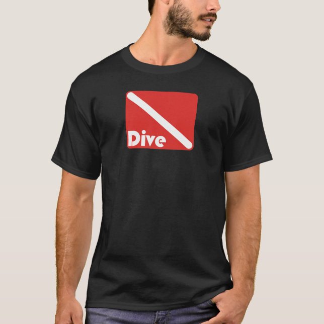 70er Tauchfahne Dunkler T - Shirt (Vorderseite)