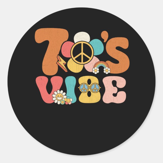 70er Vibe 70er Kostümfriedhof Hippie 70er Jahre Runder Aufkleber (Vorderseite)