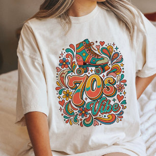 70er-Vibe Retro-Rollschuh-Design Tri-Blend Shirt