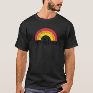 70er Vintag Cool Sunshine Retro Sommerrakanbogen T-Shirt