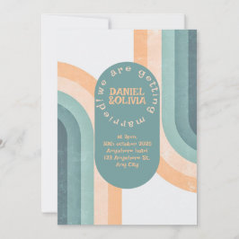 70er Vintag Rainbow Wedding Einladung