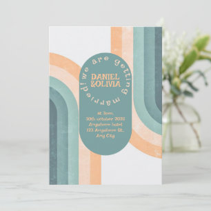 70er Vintag Rainbow Wedding Einladung