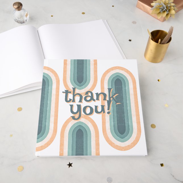 70er Vintag Rainbow Wedding Gästebuch (Vorderseite Offen)