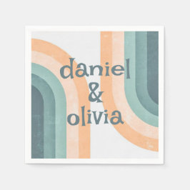 70er Vintag Rainbow Wedding Serviette