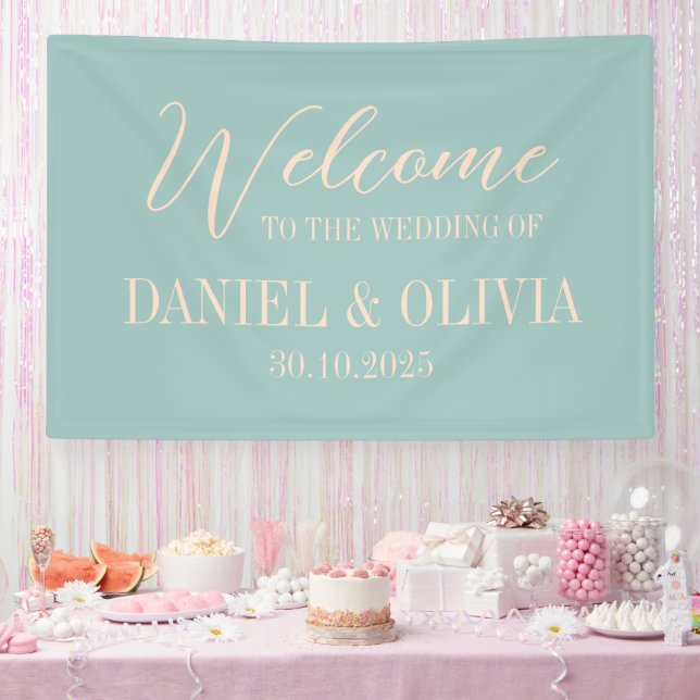 70er Vintage Rainbow-Hochzeitkarten Banner (Party)