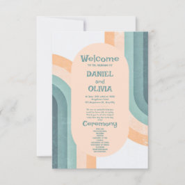 70er Vintage Rainbow-Hochzeitsprogramme