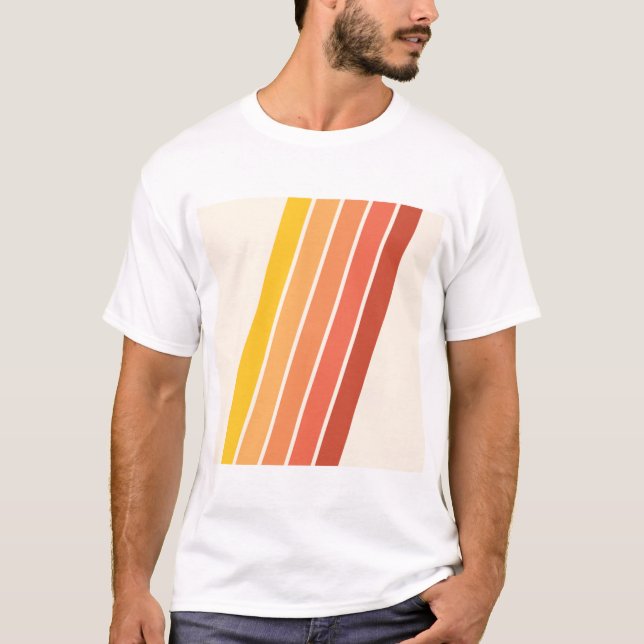70er Vintage Retro Streifen T-Shirt (Vorderseite)