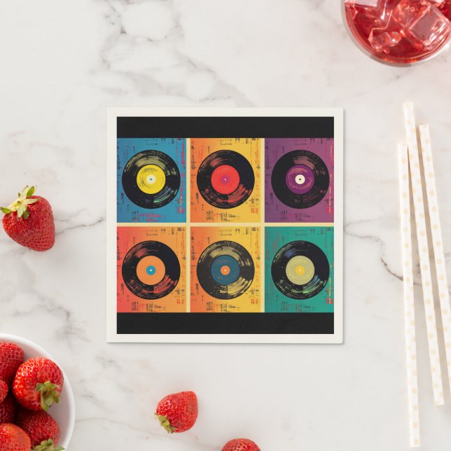 70er Vinyl Record Album Custom Kitchen Serviette (Beispiel)