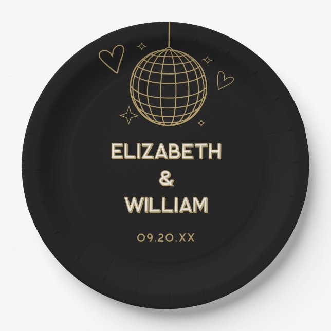 70er Wedding Pappteller (Vorderseite)