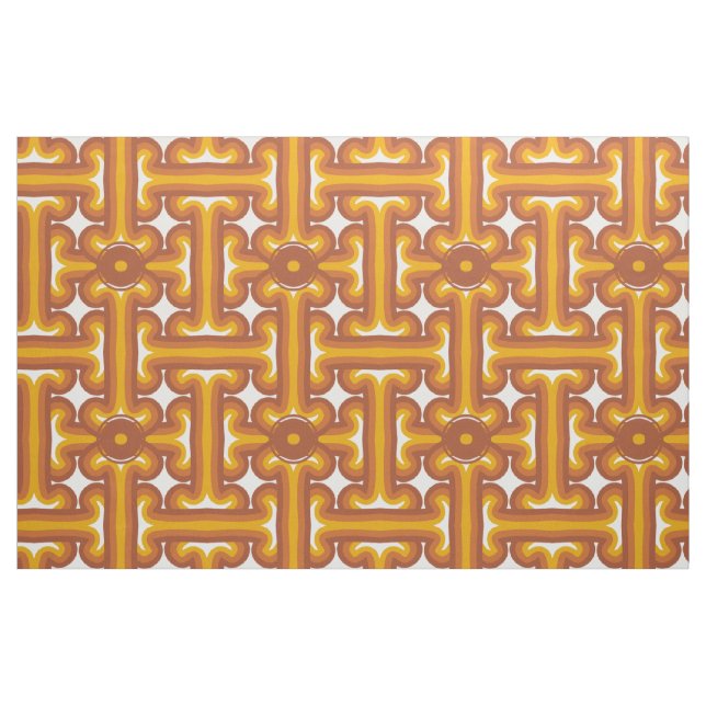 70erbraunes und orange Weidenmuster Stoff (Fat Quarter (45,7 x 55,9 cm))