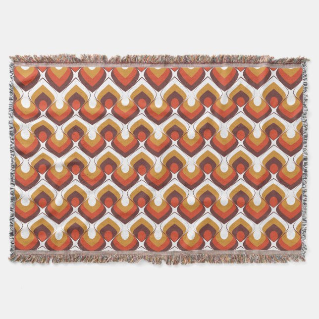 70s Bold Retro Modern Motif in Orange & Brown Decke (Vorderseite)