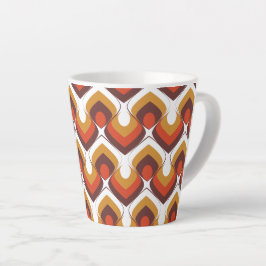 70s Bold Retro Modern Motif in Orange & Brown Milchtasse