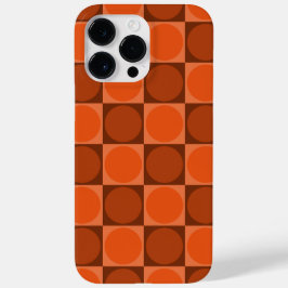 70s Checks and Circles Flame Orange Case-Mate iPhone 14 Pro Max Hülle