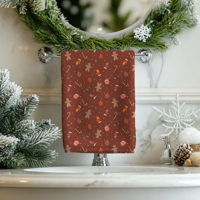 70s Christmas Towels Peace Love Pastel Comfort Badhandtuch Set (70s Christmas Towels Peace Love Pastel Comfort)