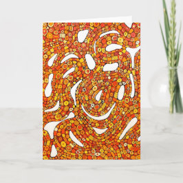 70s Colors Red Orange Yellow Abstract Design Karte