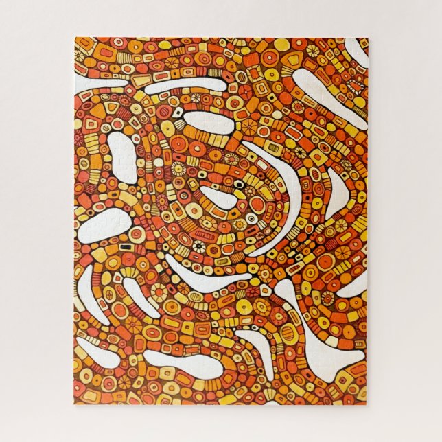 70s Colors Red Orange Yellow Abstract Design Puzzle (Vertikal)