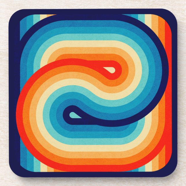 70s Double Wave Getränkeuntersetzer (Vorderseite)