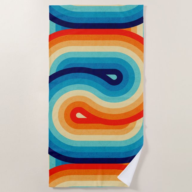 70s Double Wave Strandtuch (Vorderseite)