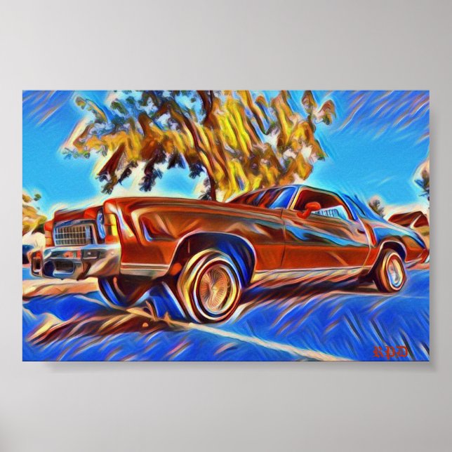 70's Lowrider Chevrolet Monte Carlo Low Rider Art Poster (Vorne)